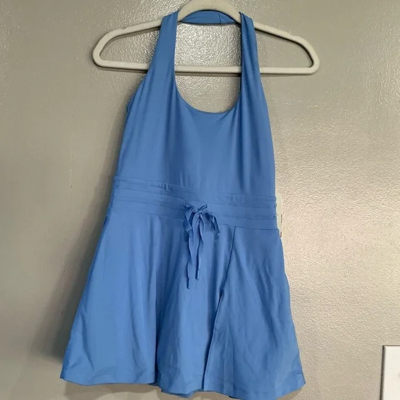 NWT BLOGILATES Women’s Game Set Match Halter Active Dress. Blue S - Picture 6 of 13
